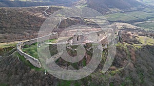 Drone flight besides Soimos Fortress, Arad county, Romania.