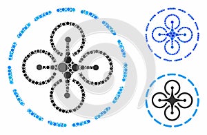 Drone flight Composition Icon of Round Dots
