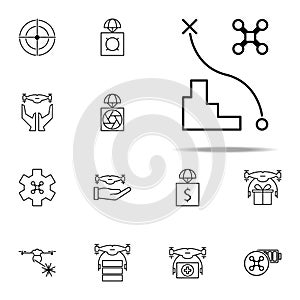 drone flight path icon. Drones icons universal set for web and mobile