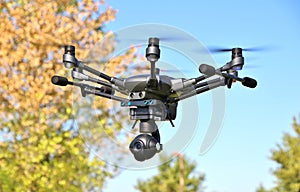 DRONE In Flight - Professional High Tech Camera UAV / UAS