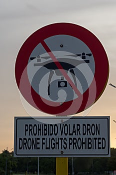 Drone flights prohibited sign, Havana, Cuba photo