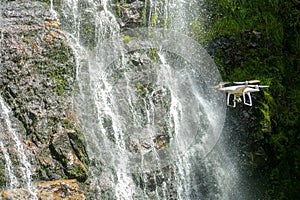 Drone Flying near to Golondrinas Waterfalls photo