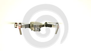 Drone flying white background