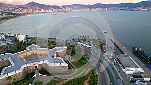 Drone Flyover of Costera Avenue and Acapulco Maritime Terminal