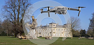 Drone flys by Lydiard House, Lydiard Park  Swindon, Wiltshire photo