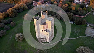 Drone footage of the 12th century Orford Castle in Suffolk