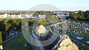 Drone footage of the historical monastic site of Mungret Abbey. Limerick, Ireland.