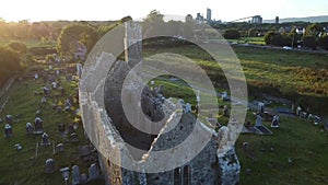 Drone footage of the historical monastic site of Mungret Abbey. Limerick, Ireland.