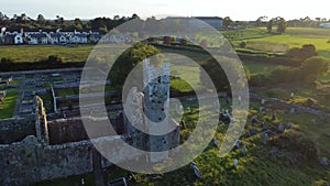 Drone footage of the historical monastic site of Mungret Abbey. Limerick, Ireland.