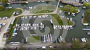 Drone footage of the marina on the Great Ouse at Ely in Cambridgeshire