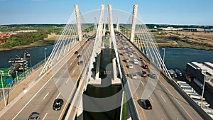 Drone footage of the New Goethals bridge.