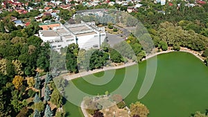 Drone footage of Olimpia Park in Ploiesti City, Romania