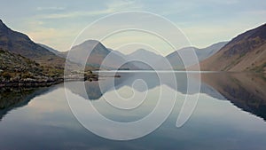 Drone footage over Wastwater in the english lake district