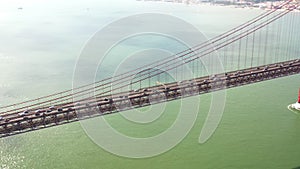 Drone footage Ponte 25 de Abril Lisbon, Portugal