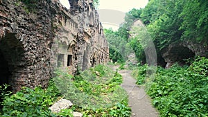 Drone footage of Tarakaniv Fort Fortress ruins, Ukraine