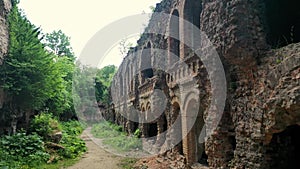 Drone footage of Tarakaniv Fort Fortress ruins, Ukraine