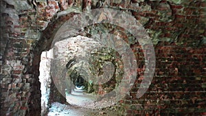 Drone footage of Tarakaniv Fort Fortress ruins, Ukraine