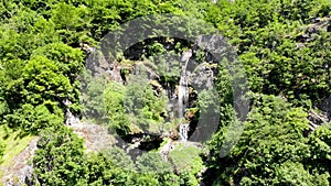 Drone footage of waterfall near city of Gornji Vakuf in Bosnia and Herzegovina