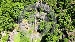 Drone footage of waterfall near city of Gornji Vakuf in Bosnia and Herzegovina