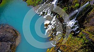 Drone Iceland Waterfall Canyon Valley of Tears Sigoldugljufur.