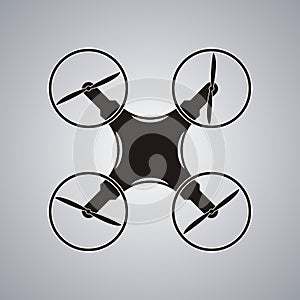 Drone icon black logo element top view vector