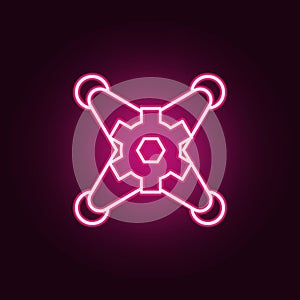 drone icon. Elements of Drones in neon style icons. Simple icon for websites, web design, mobile app, info graphics