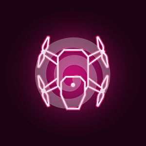 drone icon. Elements of Drones in neon style icons. Simple icon for websites, web design, mobile app, info graphics