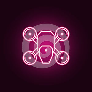 drone icon. Elements of Drones in neon style icons. Simple icon for websites, web design, mobile app, info graphics