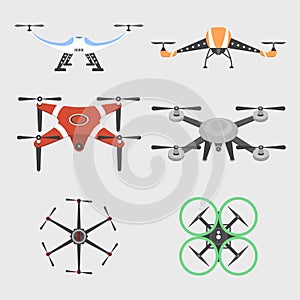 Drone illustration icons