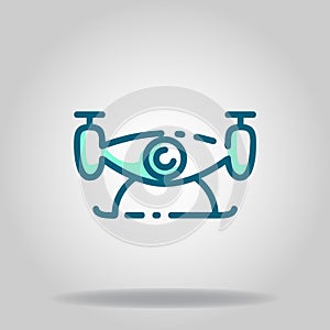 Drone icon or logo in  twotone