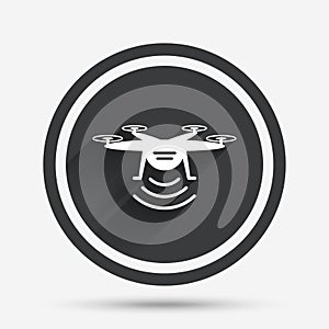 Drone icon. Quadrocopter symbol.