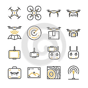 Drone icons set