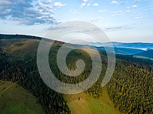 Drone image. aerial view of rural mountain area in Slovakia, villages of Zuberec and Habovka from above