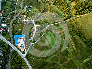 Drone image. aerial view of rural mountain area in Slovakia, villages of Zuberec and Habovka from above