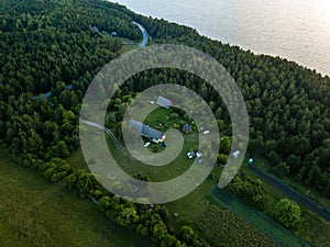 drone image. aerial view shore line in Baltic sea, Hiiumaa, Estonia