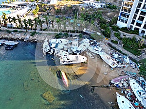 Aerial Aftermath of Hurricane Otis at the Yacht Club - Horizontal View photo
