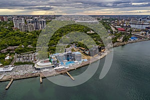 Drone image of Langeron Beach Odessa Ukraine