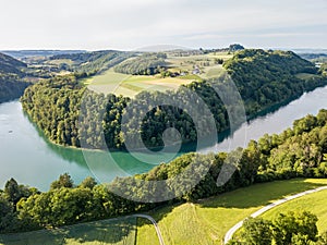 Drone image of Rhine sinuosity at Toesegg