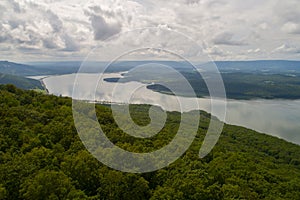 Drone image of the Tennesee River