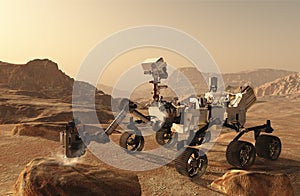 Drone ingenuity and Perseverance rover on Mars