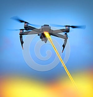 Drone with laser gun photo