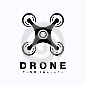 Drone logo flat design logo template, vector illustration
