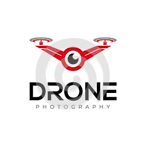 Drone Logo. Drone Photography Logo Design Vector