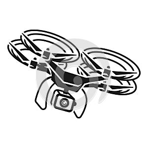 Drone maneuvering icon, simple style