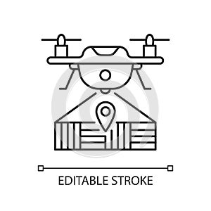 Drone mapping linear icon