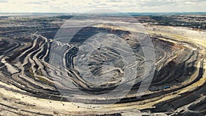 drone movement around iron ore quarry