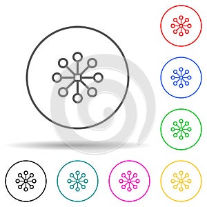 Drone multi color style icon. Simple thin line, outline vector of drones icons for ui and ux, website or mobile
