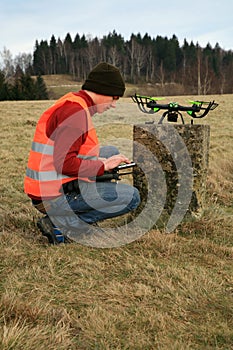Drone operator is testing new equipment.