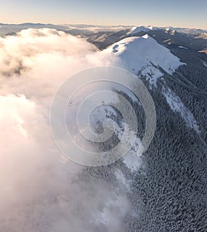 Drone over Gorgani in winter