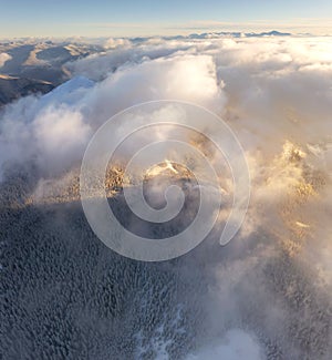 Drone over Gorgani in winter